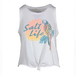 🦋B2G1🦋SALT LIFE White POLLY IN PARADISE Muscle Tank Top NWOT